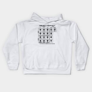 Elementary table of particles (Text in Black) Kids Hoodie